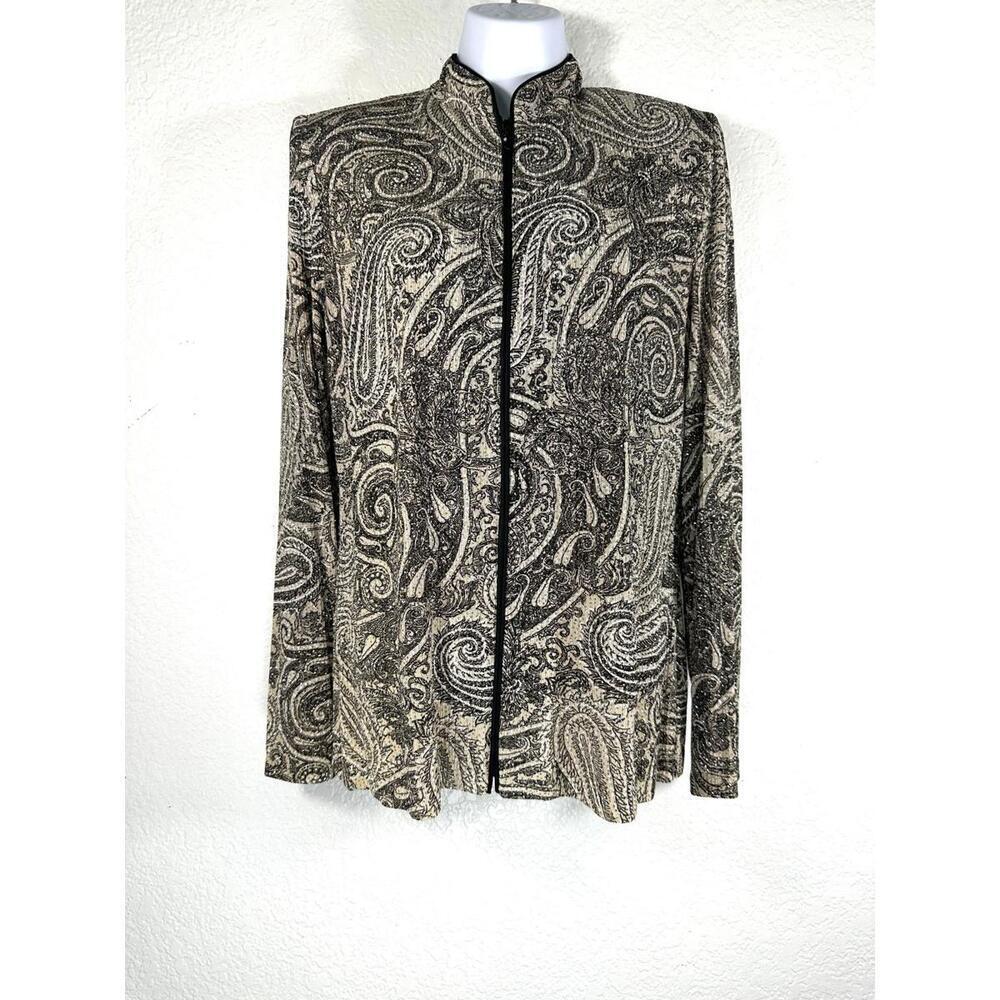 Alex Evenings Metallic Paisley Jacket Women’s S Formal Dressy Blazer